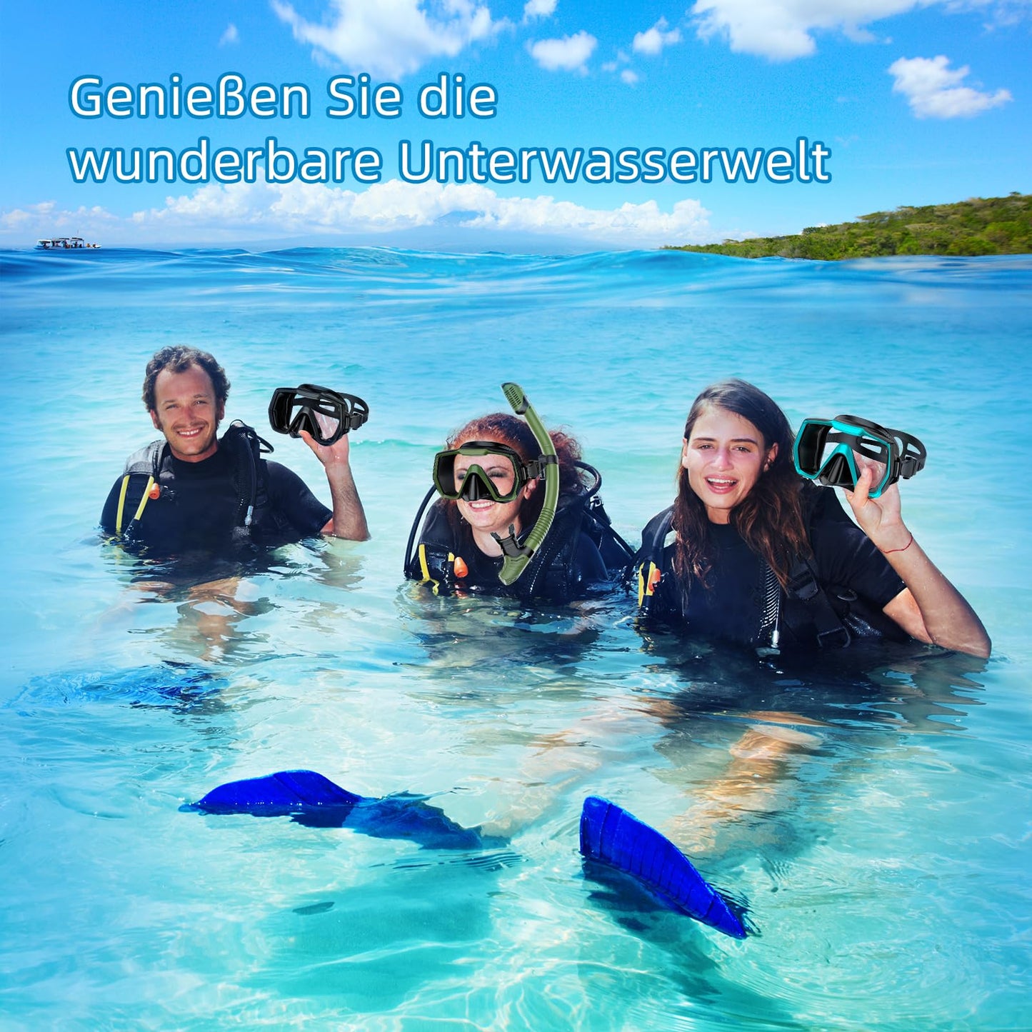 Schnorchelset mit Anti-Beschlag & Trockenschnorchel
