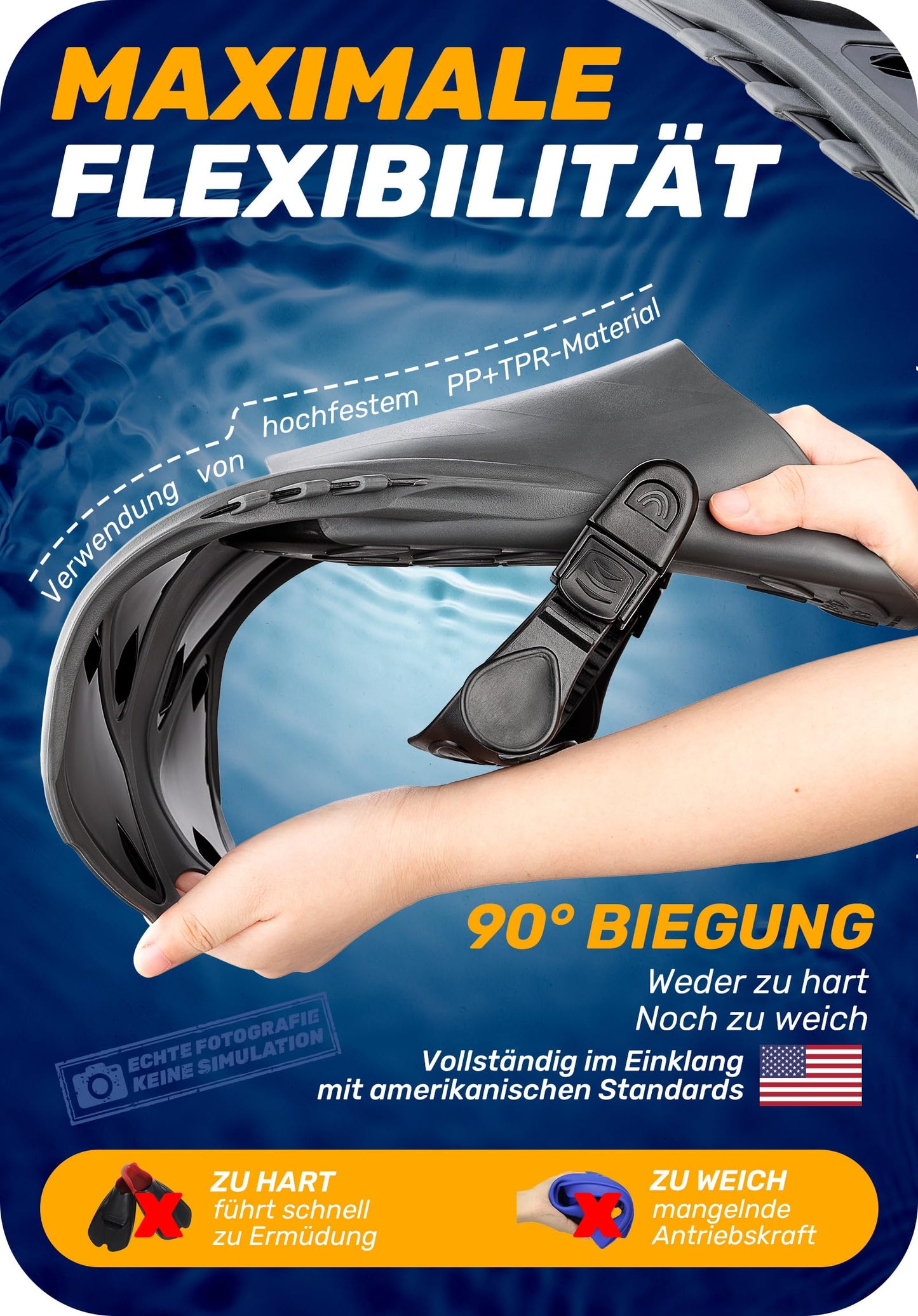 CAPAS Kurze, verstellbare Schnorchelflossen