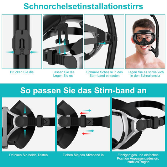 Panoramische 180° Taucherbrille für Erwachsene